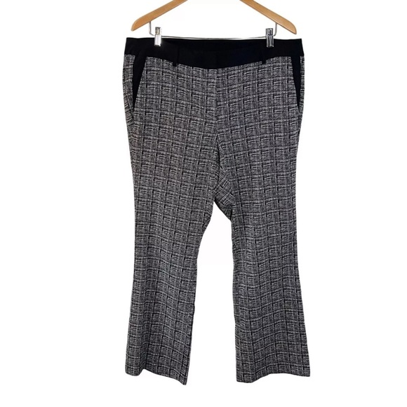 Lane Bryant Pants Plus Size 20 Black And White Abstract Plaid Patterned Stretch - Picture 1 of 5